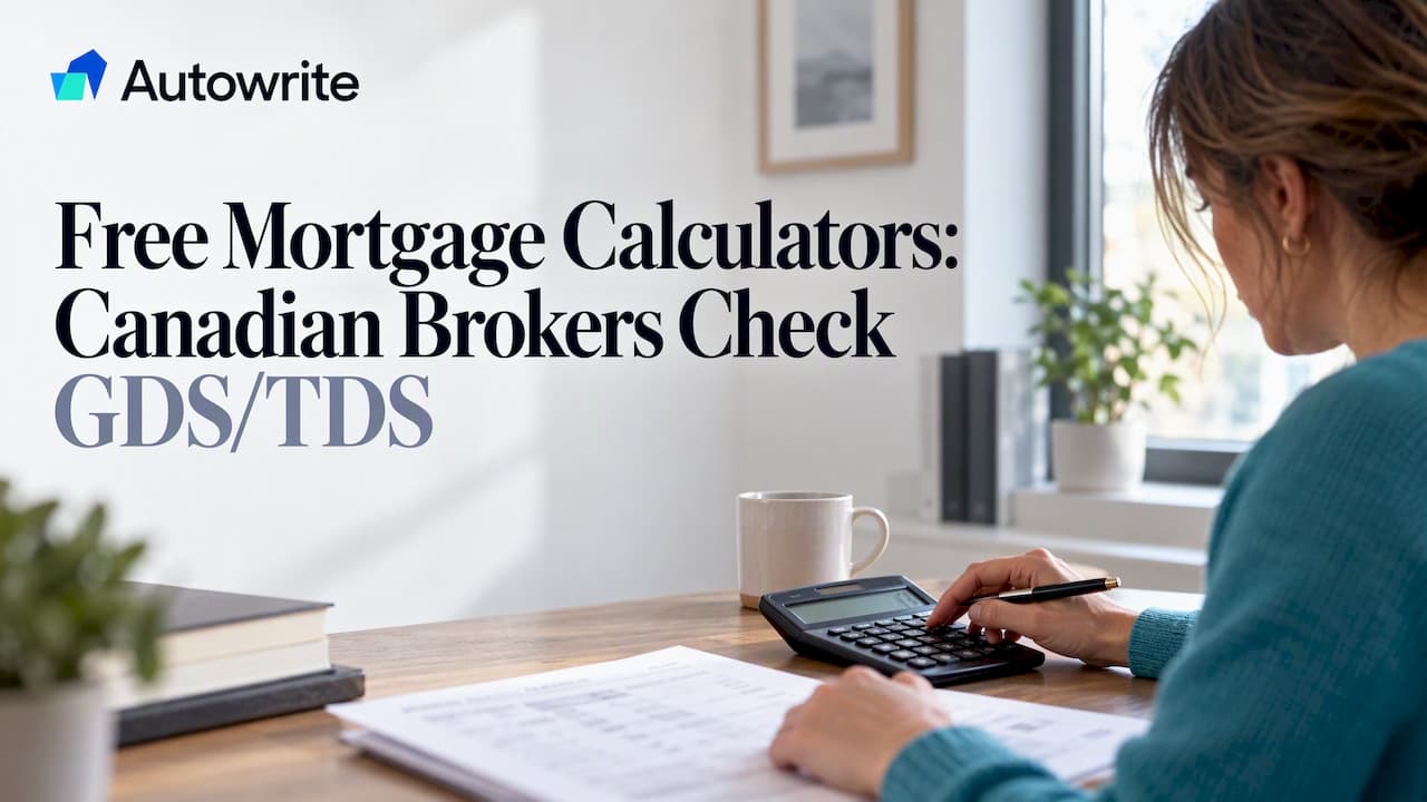 Free Mortgage Calculators: Canadian Brokers Check GDS/TDS